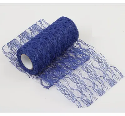 Immagine prodotto di Runner da tavolo in pizzo, blu, 15 cm x 22 metri, per decorazioni