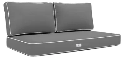 Image de Coussins pour salon de jardin premium déhoussable 100x50cm - Gris foncé