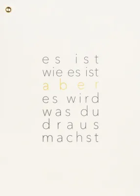 Produktbild von Goldknopfpostkarte "Es ist wie es ist"
