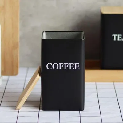 Image de Boîtes à café Bamboe, lot de récipients métalliques de 1 000 ml avec couvercle hermétique