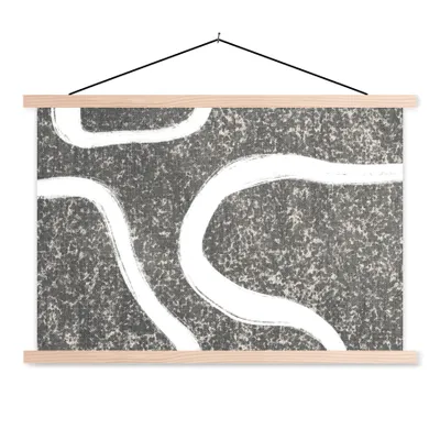 Produktbild von MuchoWow® Textilposter Abstrakt - Minimalismus - Design 120x80 cm mit holzfarbenen Rahmen - Aufhängeset