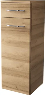 Produktbild von FACKELMANN Midischrank MILANO / Badschrank mit Soft-Close / Maße (B x H x T): ca. 30,5 x 83 x 32 cm / 1 Tür und 1 Schublade / Türanschlag frei wählbar / Korpus: Braun hell / Front: Braun hell