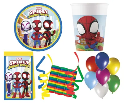 Produktbild von 149-tlg. Set Kindergeburtstag Party Feier Fete Deko Motto Spidey & His Amazing Friends