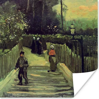 Produktbild von MuchoWow® Poster Schräger Weg in Montmartre - Vincent van Gogh 100x100 cm - Babyzimmer