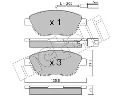 Obrázok produktu pre 4 Sada brzdových doštičiek, kotúčová brzda METELLI 22-0322-0 pre CITROËN FIAT LANCIA OPEL