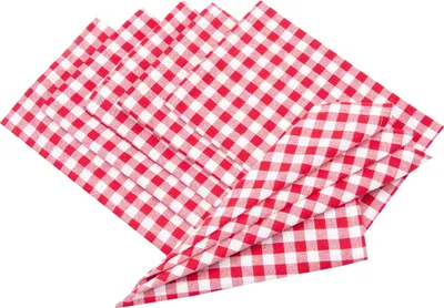 Produktbild von 6er Set Stoffservietten, Servietten, 45x45 cm, 100% Baumwolle, rot-weiß kariert