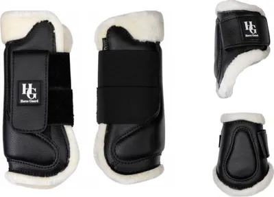 Image de Horseguard Protection Boots, avec fourrure, avant, noir, Taglia:S