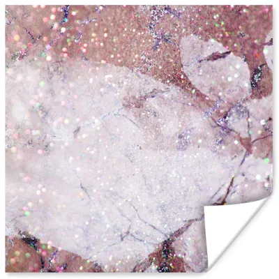 Produktbild von MuchoWow® Poster Marmor - Rosa - Weiß 30x30 cm - Wandposter - Printing