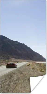 Produktbild von MuchoWow® Poster Roter Lamborghini in der Wüste 60x120 cm - Wandschmuck