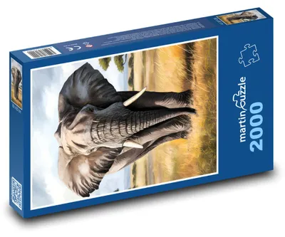 Produktbild von Puzzle 2000 Elefant in der afrikanischen Savanne - martinpuzzle