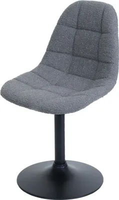 Produktbild von Esszimmerstuhl | HxBxT 83x47x43cm | Sitzhöhe 47cm | Stahl  Stoff/Textil Bouclé | Dunkelgrau | Küchenstuhl Stuhl Drehstuhl