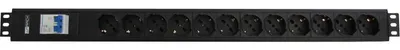 Produktbild von WP WPN-PDU-I02-12, Standard, 1.5U, Horizontal/Vertikal, Aluminium, Schwarz, 12 AC-Ausgänge