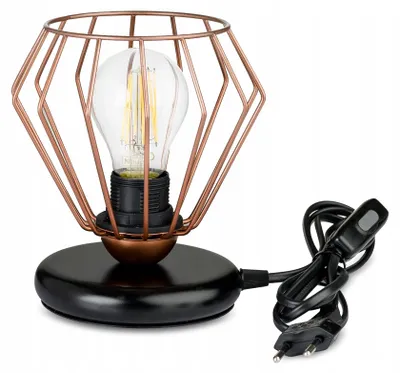 Image de LED-ONE Lampe de table Loft E27 Cuivre Noir