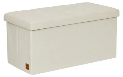 Sitzbank mit Stauraum, beige, 76x38x38 cm, 80 l Volumen