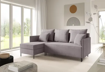 Produktbild von LIKMA Ecksofa ZAVO Asche L-Form 214x142 cm Schlafsofa mit Bettfunktion 202x140 cm 2 Bettkasten Stauraum Polstersofa