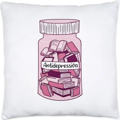 Produktbild von Antidepressiva Kissen Bücherwürmer Bücher gegen Depressionen Buch lesen Bücherliebhaber lesen macht Spaß Heilung