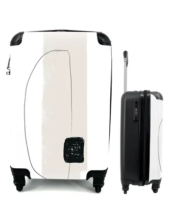 Produktbild von MuchoWow® Koffer Handgepäck Trolley Rollkoffer Kleine Reisekoffer mit 4 Rollen - Abstrakt - Pastell - Minimalismus - Cabin Size < 55x40x23 cm & 55x40x20 cm - Fotokoffer - Kabinenkoffer - Boardgepäck - Reise-Box - Reisekoffer - Reisegepäck - Koffer mit Bild - Trolley für Kinder
