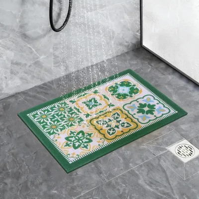 Productafbeelding van Antislip douchemat van PVC, groen, 40 x 60 cm