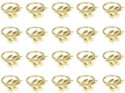 Produktbild von Omgoods – Set mit 20 goldenen Serviettenringen für die Tischdekoration