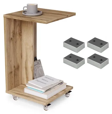 Produktbild von Design Beistelltisch Hugo, 40x40x66 cm, mit parkettgeeigneten Rollen, als Kinder-Schreibtisch nutzbar