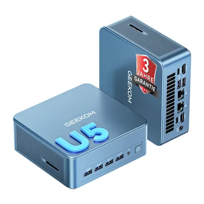 Produktbild von GEEKOM IT12 MAX Mini PC, Intel Core Ultra 5 125U bis 4,3 GHz, 16GB LPDDR5, 500GB SSD, 2× USB4, Dual 2,5G LAN, Wi-Fi 7, BT 5.4, 4×4K-Display, 8K