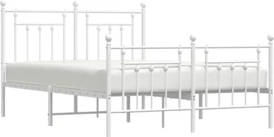 Obrázek produktu pro vidaXL Postel s čelem a nohou kovová bílá 150x200 cm
