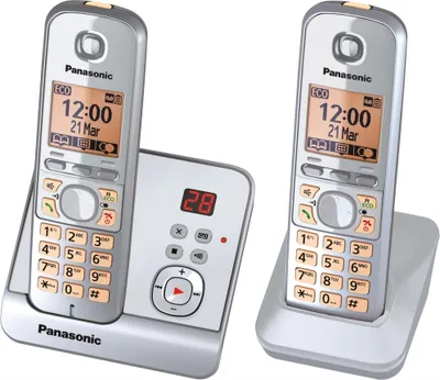 Produktbild von Panasonic KX-TG6722 Schnurlostelefon, Anrufbeantworter, Rufnummernanzeige, 15h Sprechzeit, 7 Tage Standby, Freisprechfunktion
