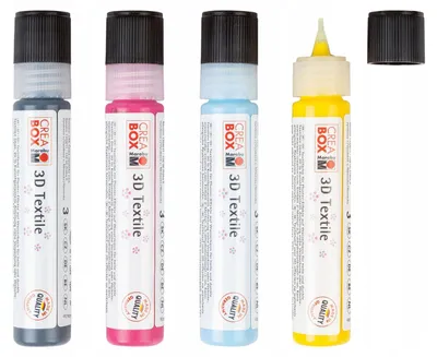 Produktbild von Marabu Textilfarben 3D Set 4 x 25 ml