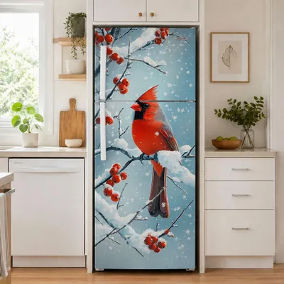 Kühlschrankfolie Rotkardinal, 2 Stück, selbstklebend, 200 cm