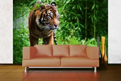 Produktbild von Vlies Fototapete UMHERZIEHENDER TIGER 375 x 250 cm (inkl. Kleister) - Vlies Tapete, Wandtapete, Wandbilder - Tapete für Wohnzimmer Schlafzimmer, Büro, Küche - Montagefertig