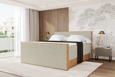 Produktbild von ALTDECOR BOXSPRINGBETT mit 2xBettkasten und Lattenrost, Topper, Boxbett, Polsterbett mit Bettkasten mit Stauraum und Kopfteil mit Matratze H3/H4 - LOLLI9-Z-KING 200x200 Creme
