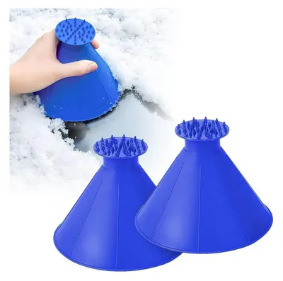 Immagine prodotto di Set di 2 raschiaghiolo a forma di cono, per rimuovere la neve dai parabrezza, colore blu