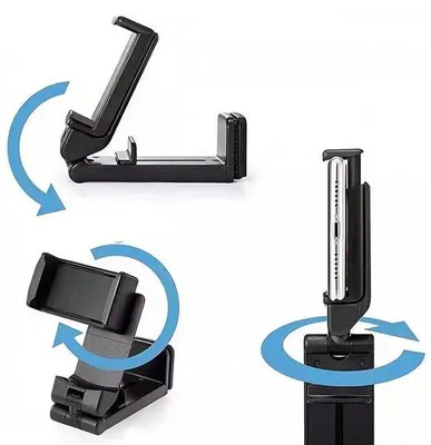 Image de Support universel pour téléphone – Bureau, table, voyage – Rotation à 360 degrés – Noir