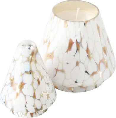 Image de Bougie en forme de sapin DOTTI, en verre , H. 17,5 cm