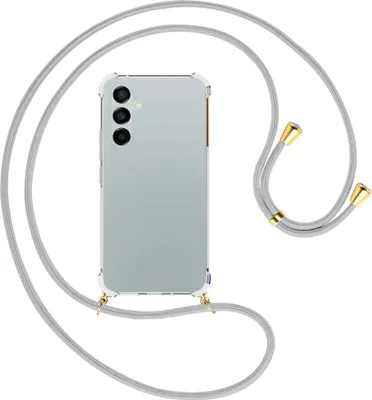 Produktbild von Handykette Backcover-Schutzhülle mit Band (Metall goldfarben) für Samsung Galaxy A54 5G (6.4'') - silbergrau
