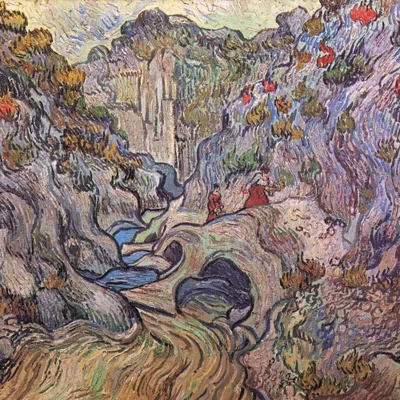 Obrázek produktu pro Vincent Van Gogh Art Print Obraz - Rokle Les Peiroulets, 1889 (70 x 70 cm)