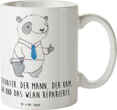 Produktbild von Mr. & Mrs. Panda Teepott Stiefvater Held - Weiß - Geschenk, tasse für büro, Familie, Geschenke, Technik, Stiefkinder, Verwandte, schöne, Kaffeetasse, Pott