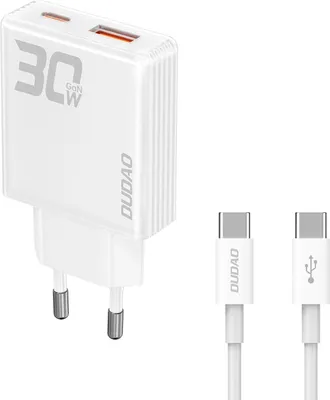 Zdjęcie produktu dla DUDAO Dudao A30EU Adapter 30Watt GaN 1xUSB-C 1xUSB-A USB-C to cable