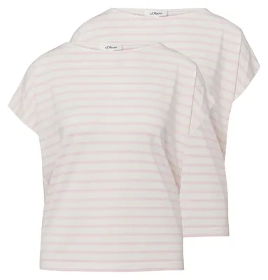 Produktbild von S.OLIVER Damen T-Shirt gestreift uni mehrfarbig | 2 Stück | 8184