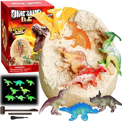 Obrázok produktu pre Sada na výkop dinosaurov, 12 farebne svietiacich figúrok dinosaurov, vzdelávacia hračka pre deti