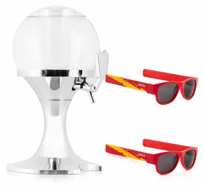 Immagine prodotto di Set composto da un distributore di birra InnovaGoods e 2 occhiali da sole pieghevoli Sunfold Spain Red