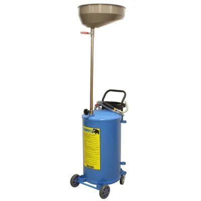 Produktbild von DeTec. Auffangbehälter 65l mit höhenverstellbarem Trichter zum Auffangen von Altöl | Ölauffangwagen Rollbar | KFZ Ölablassgerät pneumatisch max. höhe