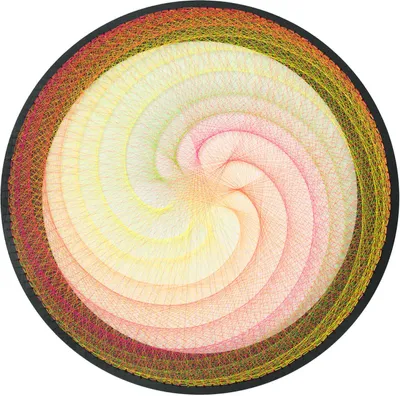 Produktbild von PSYWORK Schwarzlicht 2D StringArt Spirale "Fine Lines Multi", 50cm