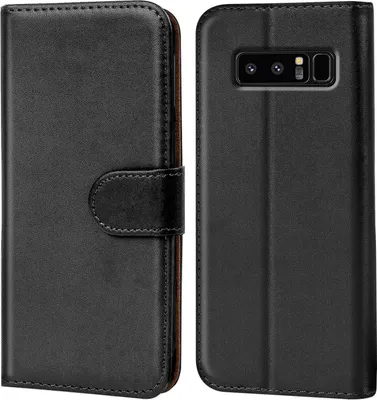 Produktbild von Conie Klapp Tasche für Samsung Galaxy Note 8 Kartenfach Rundumschutz Hülle in Schwarz