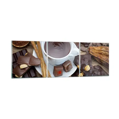 Produktbild von Bilder auf glas - Tasse Schokolade trinken Zimt - 120x40cm - Glasbilder - Wandbilder - Kunstdruck - zum Aufhängen bereit - Wanddekoration aus Glas - Glas Bilder - Wandbild auf Glas - GCA120x40-2488