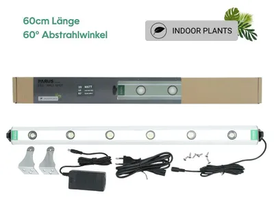 Imagen del producto de Parus de Venso, foco de pared de 60 cm, ángulo de iluminación de 60°, lámpara LED de crecimiento, luz de cultivo para plantas de interior y plantas verdes, ideal para jardines verticales y revestimientos vegetales en fachadas