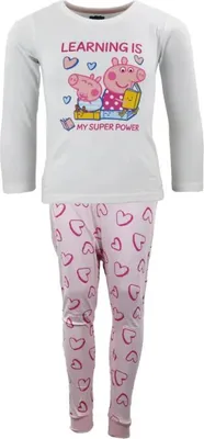 Produktbild von Peppa Pig Kinder Schlafanzug Pyjama lang – Weiß / 116