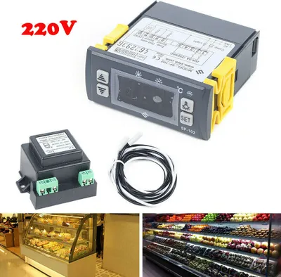 Image de 220V Régulateur de température numérique Réfrigérateur universel Afficheur LCD -45～+45℃ Contrôleur de température de réfrigérateur