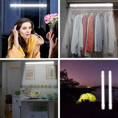 Obrázek produktu pro Bezdrátové, dobíjecí LED nástěnné svítidlo s dotykovým ovládáním pro kosmetické zrcadlo v koupelně