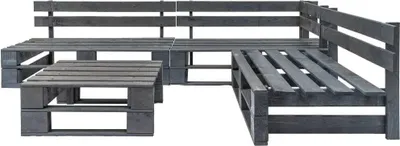 Obrázek produktu pro vidaXL 4dílná zahradní sedací souprava Pallet Wood Grey